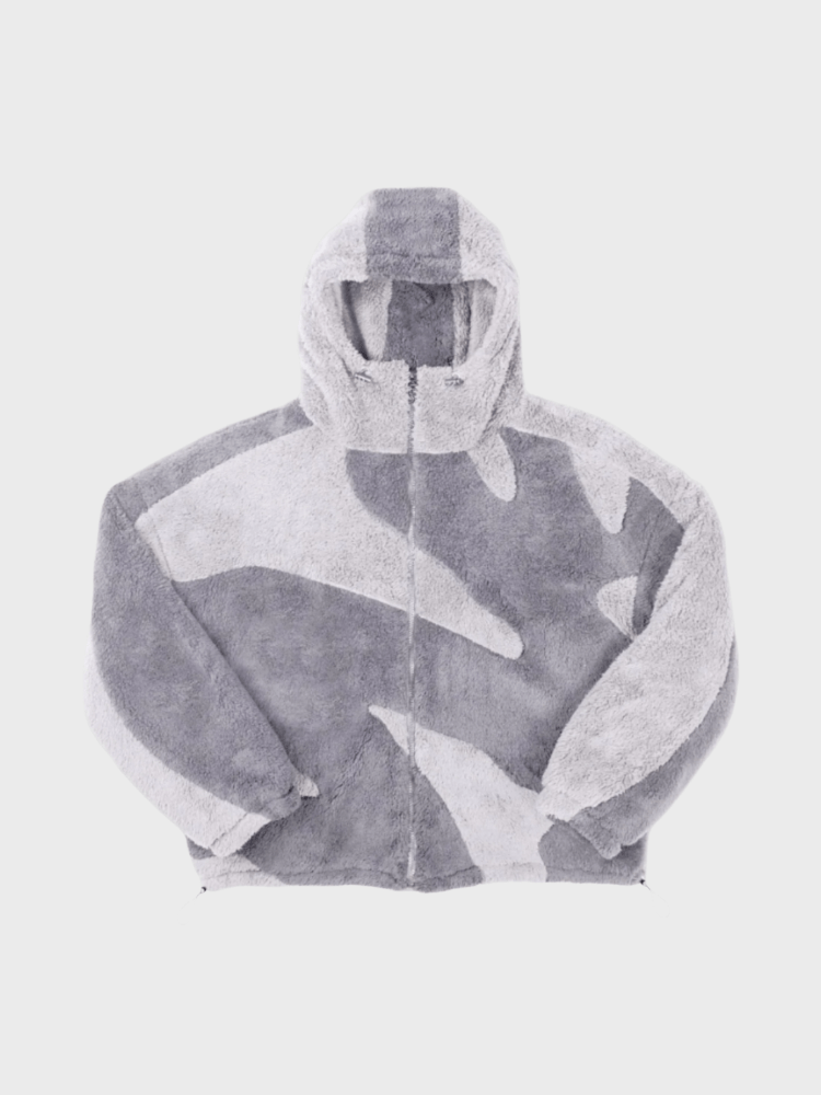 Ezra | Men's Abstract Print Fleece Jacket with Hood