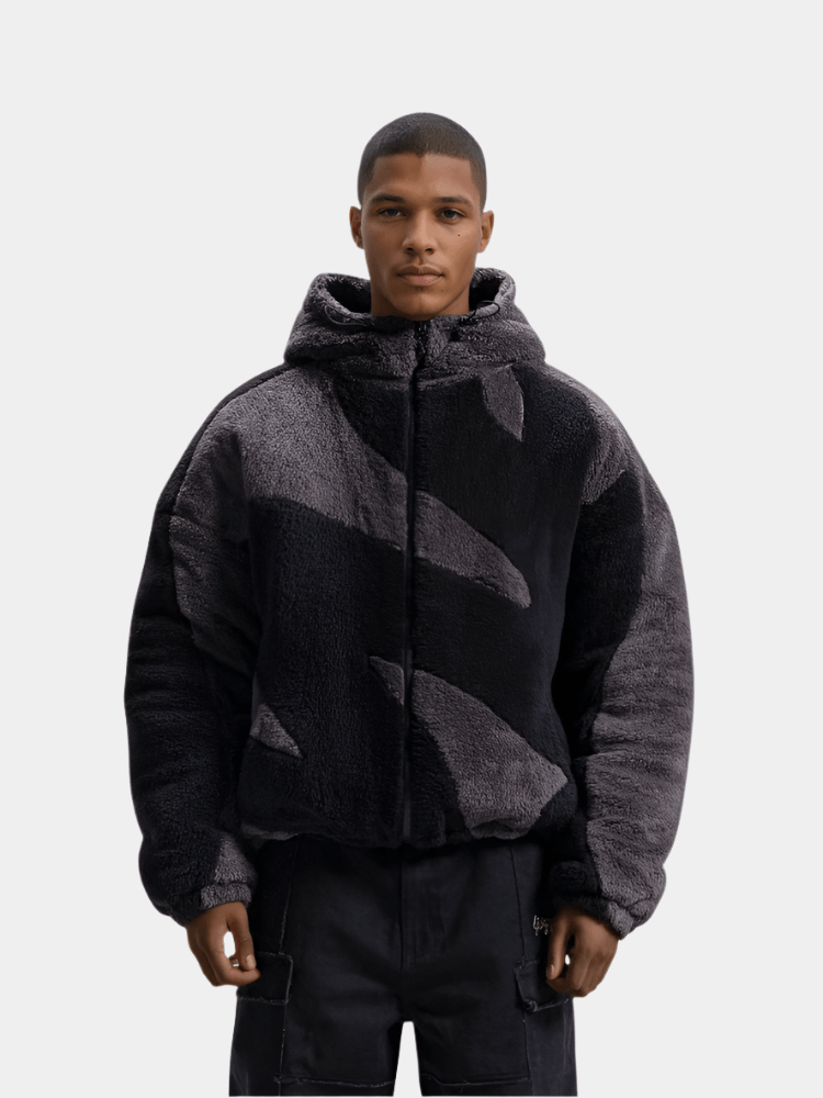 Ezra | Men's Abstract Print Fleece Jacket with Hood