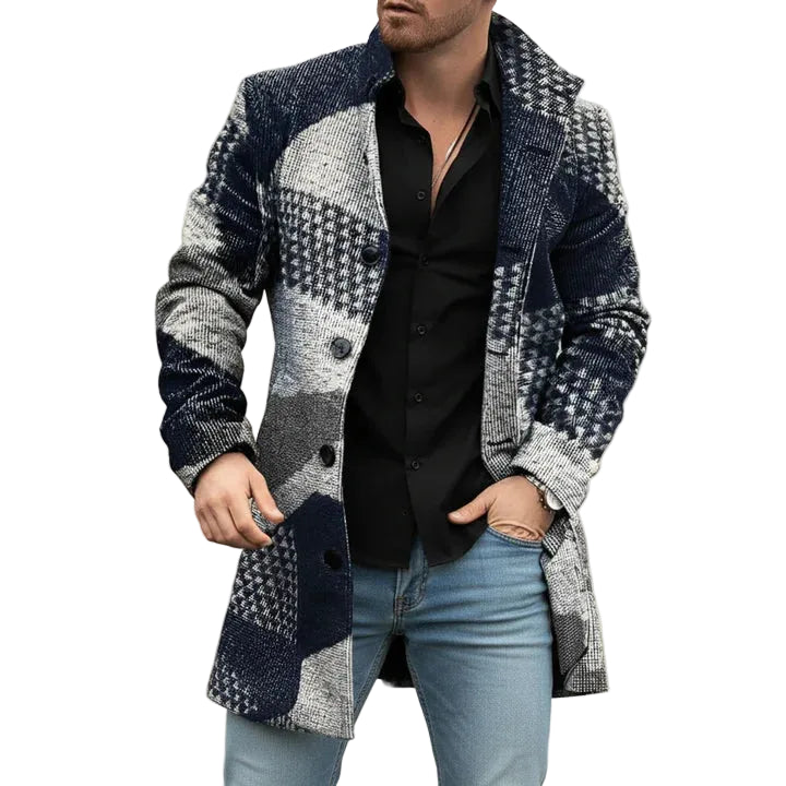 Samuel | Men's Stylish Notched Lapel Overcoat