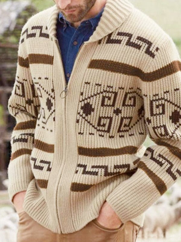 Ephraim | Men's Jacquard Knit Zip Cardigan
