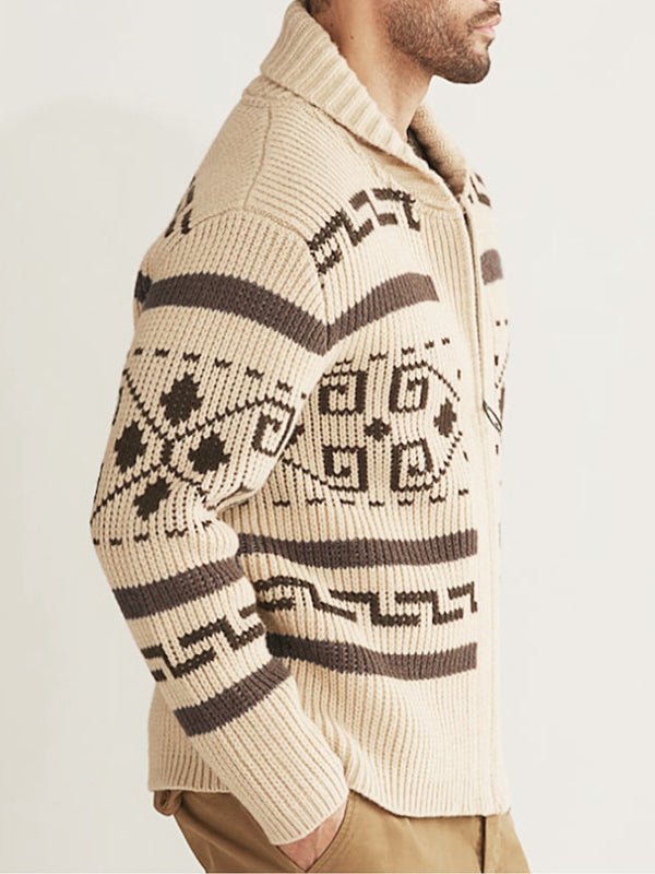 Ephraim | Men's Jacquard Knit Zip Cardigan