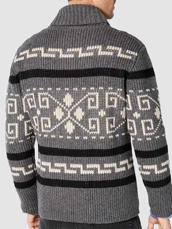 Ephraim | Men's Jacquard Knit Zip Cardigan