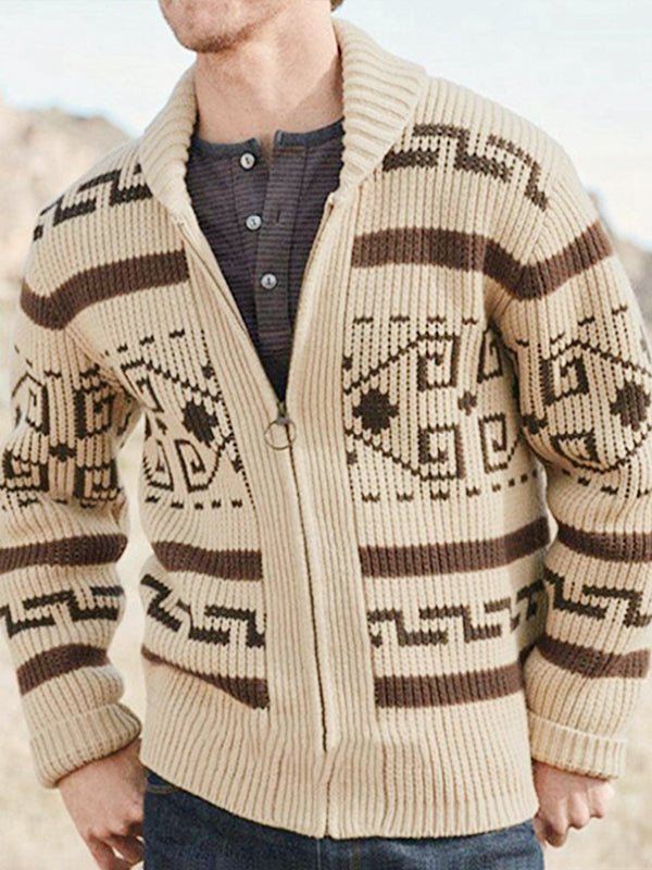 Ephraim | Men's Jacquard Knit Zip Cardigan
