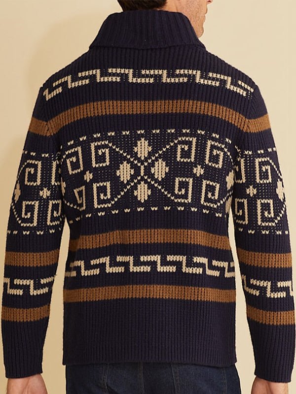 Ephraim | Men's Jacquard Knit Zip Cardigan