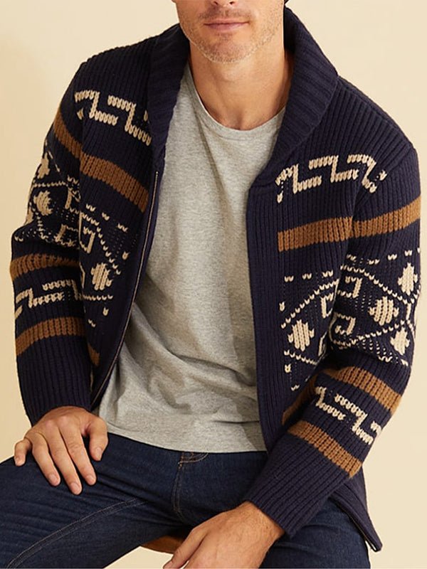 Ephraim | Men's Jacquard Knit Zip Cardigan