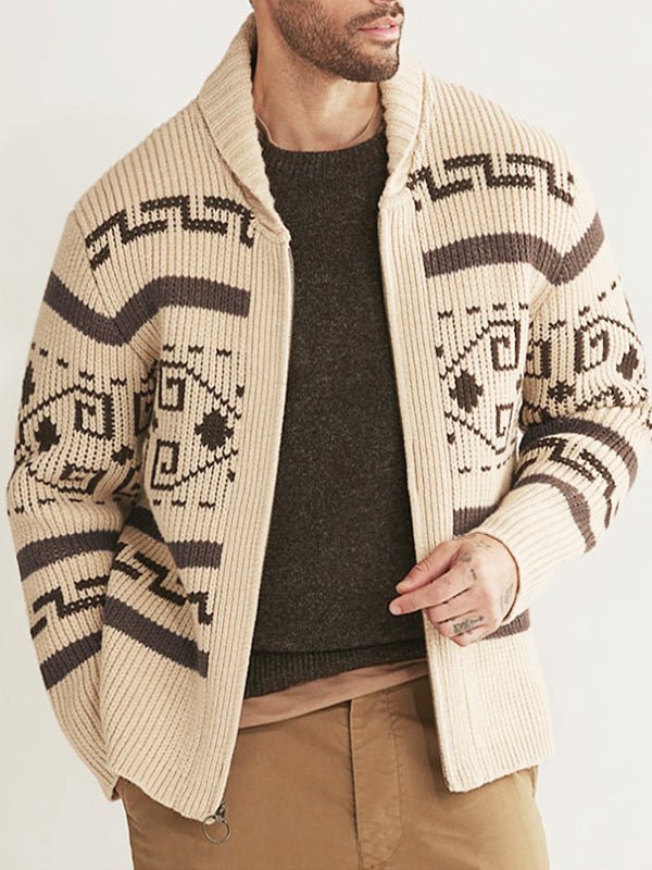 Ephraim | Men's Jacquard Knit Zip Cardigan