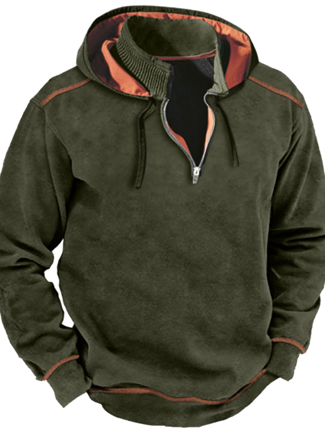 Albie | Men's Half-Zip Stand Collar Pullover Hoodie