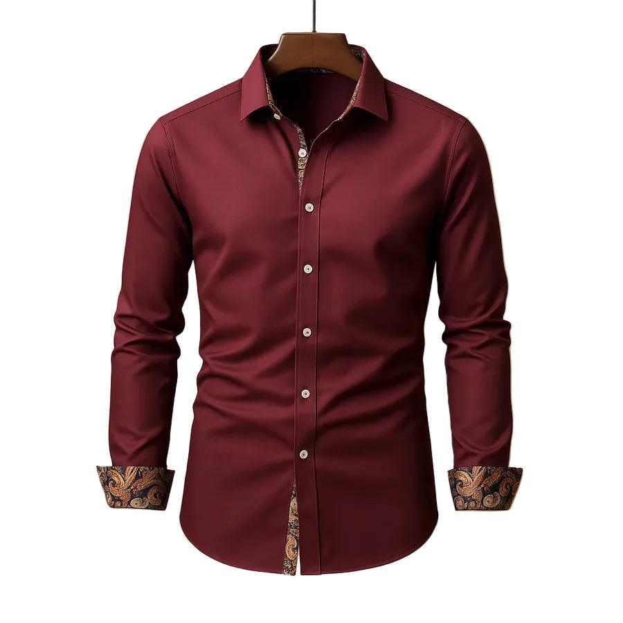 Isaiah | Men's Classic Contrast Trim Dress Shirt