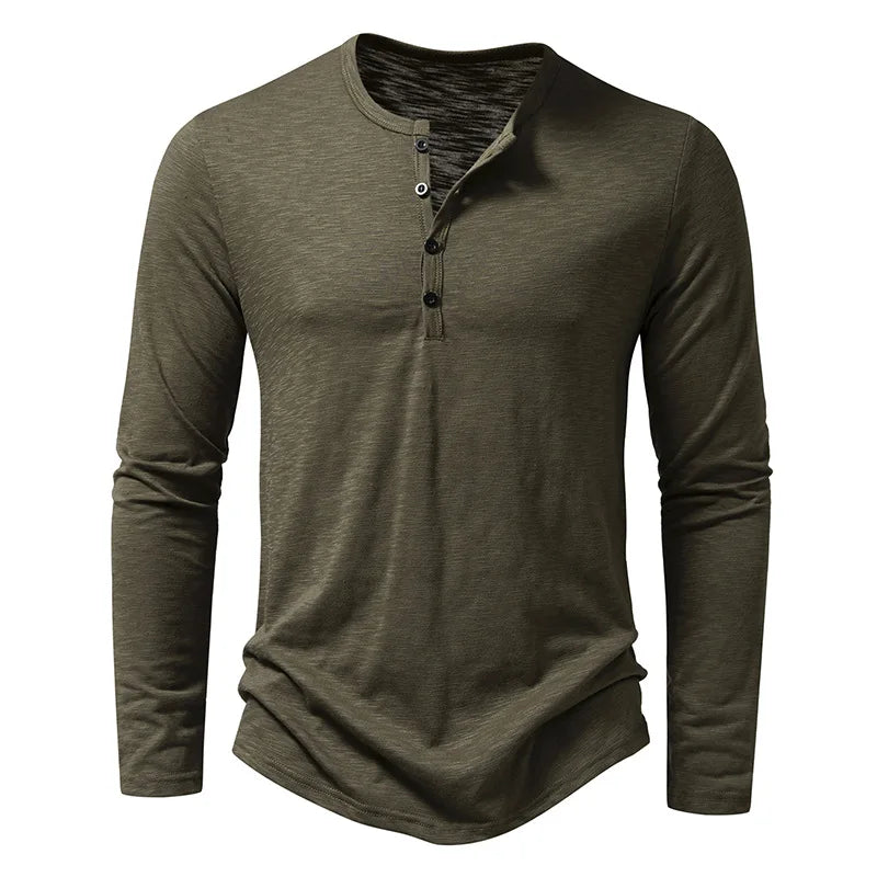 Gilmore | Men's Crew Neck Half-Button Henley Shirt