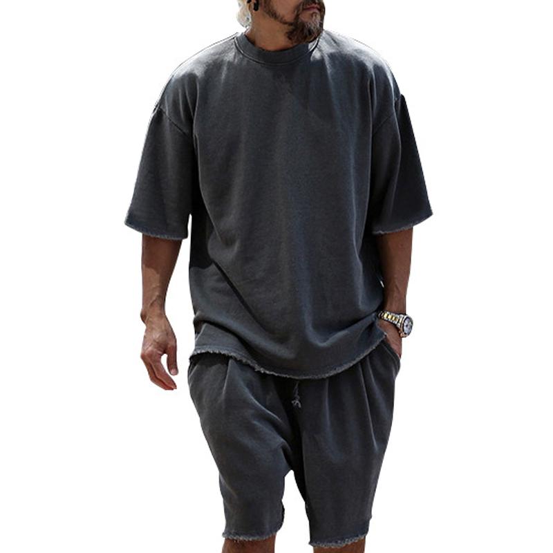 Kenji | Men's Loose Fit Cotton Tee & Shorts Set