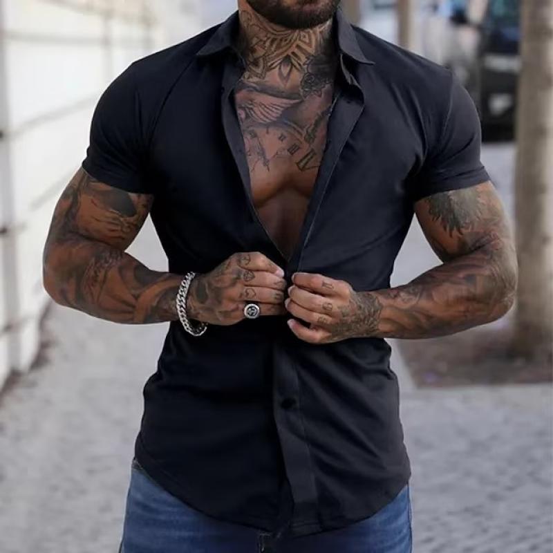Hunter | Men's Lapel Short Sleeve Casual Shirt