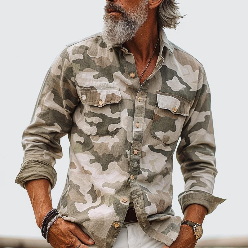 Gary | Men's Camouflage Cargo Shirt with Chest Pockets
