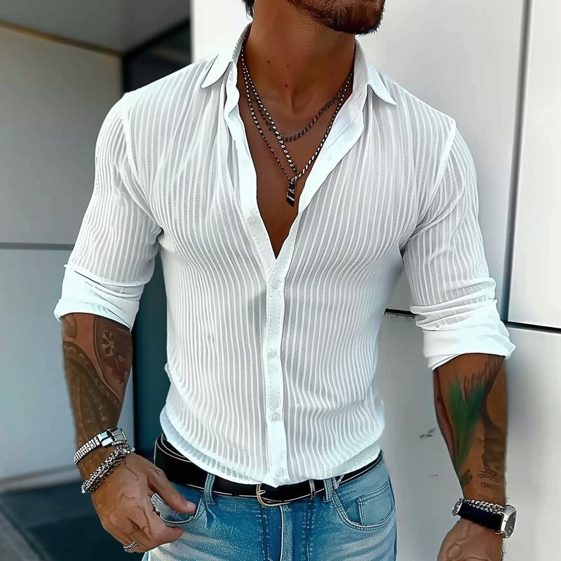 Cullen | Men's Striped Long Sleeve Linen Shirt