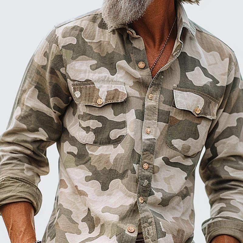Gary | Men's Camouflage Cargo Shirt with Chest Pockets