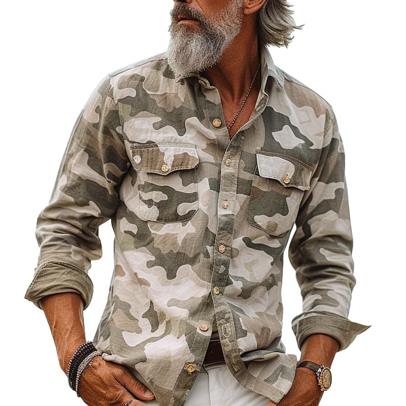 Gary | Men's Camouflage Cargo Shirt with Chest Pockets