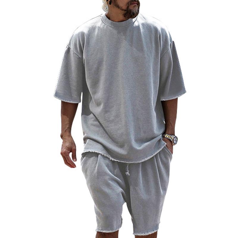 Kenji | Men's Loose Fit Cotton Tee & Shorts Set