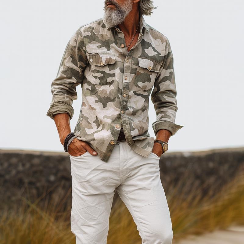 Gary | Men's Camouflage Cargo Shirt with Chest Pockets