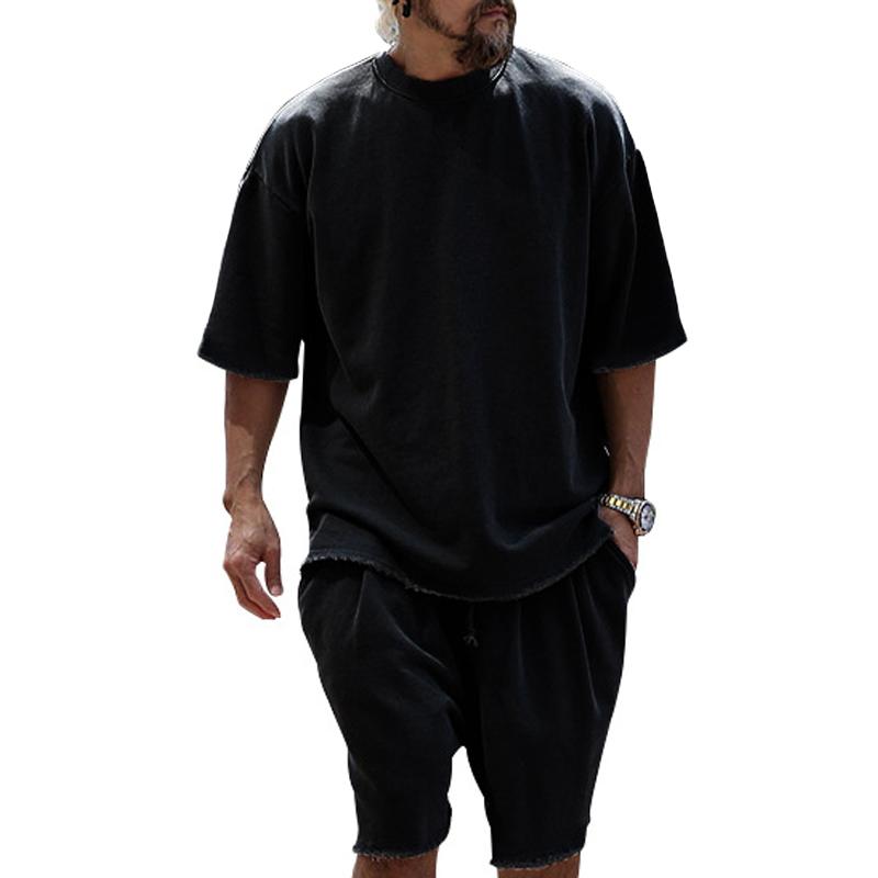 Kenji | Men's Loose Fit Cotton Tee & Shorts Set