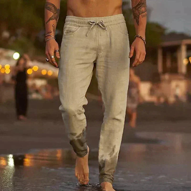 Jaime | Men's Linen Drawstring Casual Trousers