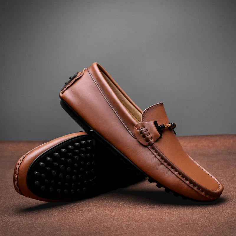 Neo | Men's Faux Leather Moccasin Loafers with Knotted Strap