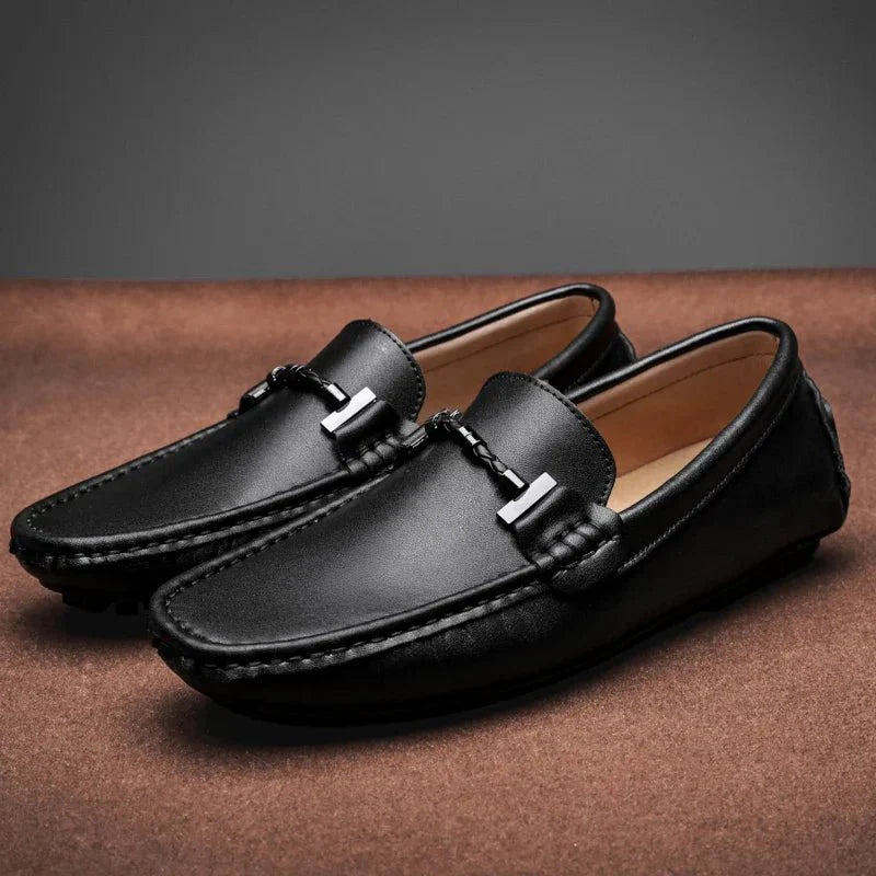 Neo | Men's Faux Leather Moccasin Loafers with Knotted Strap