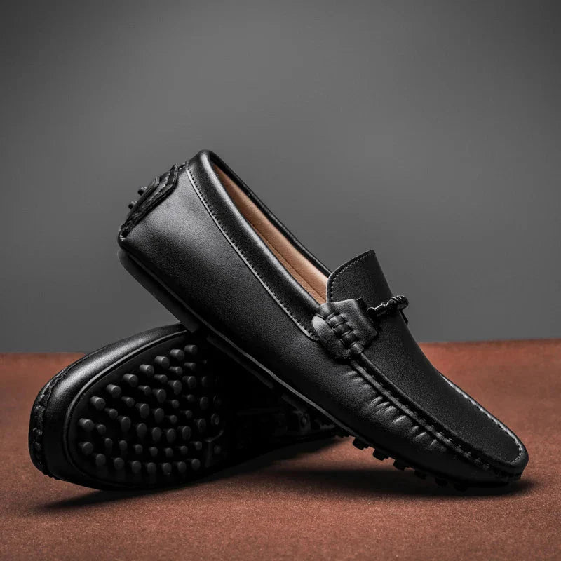 Neo | Men's Faux Leather Moccasin Loafers with Knotted Strap