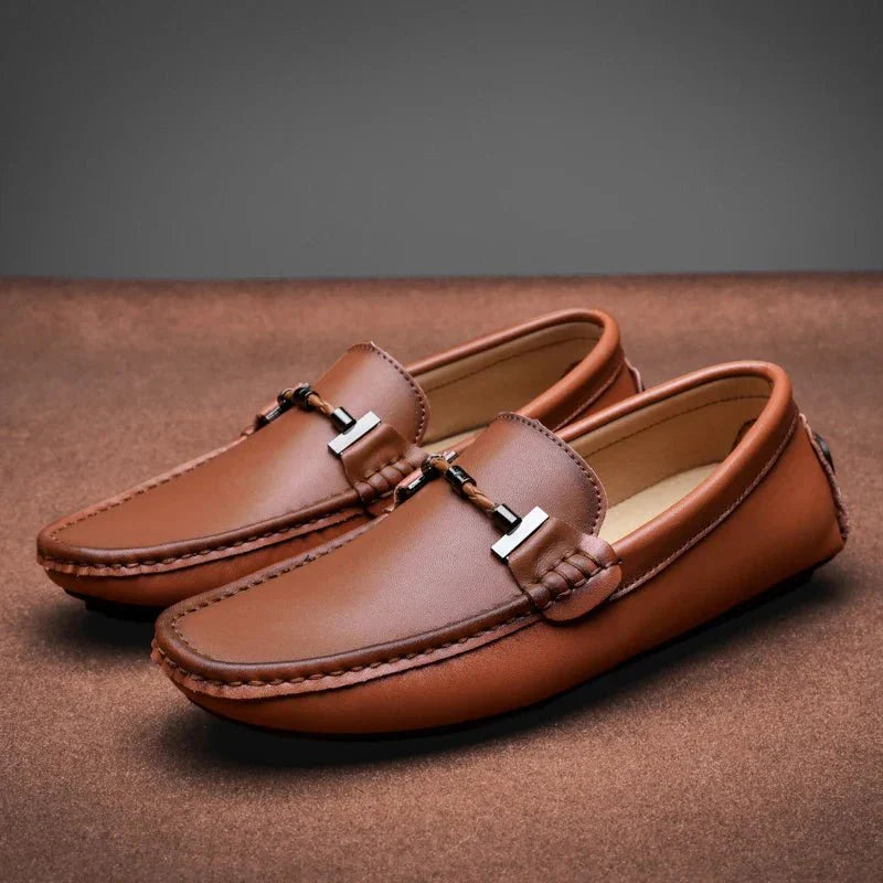 Neo | Men's Faux Leather Moccasin Loafers with Knotted Strap
