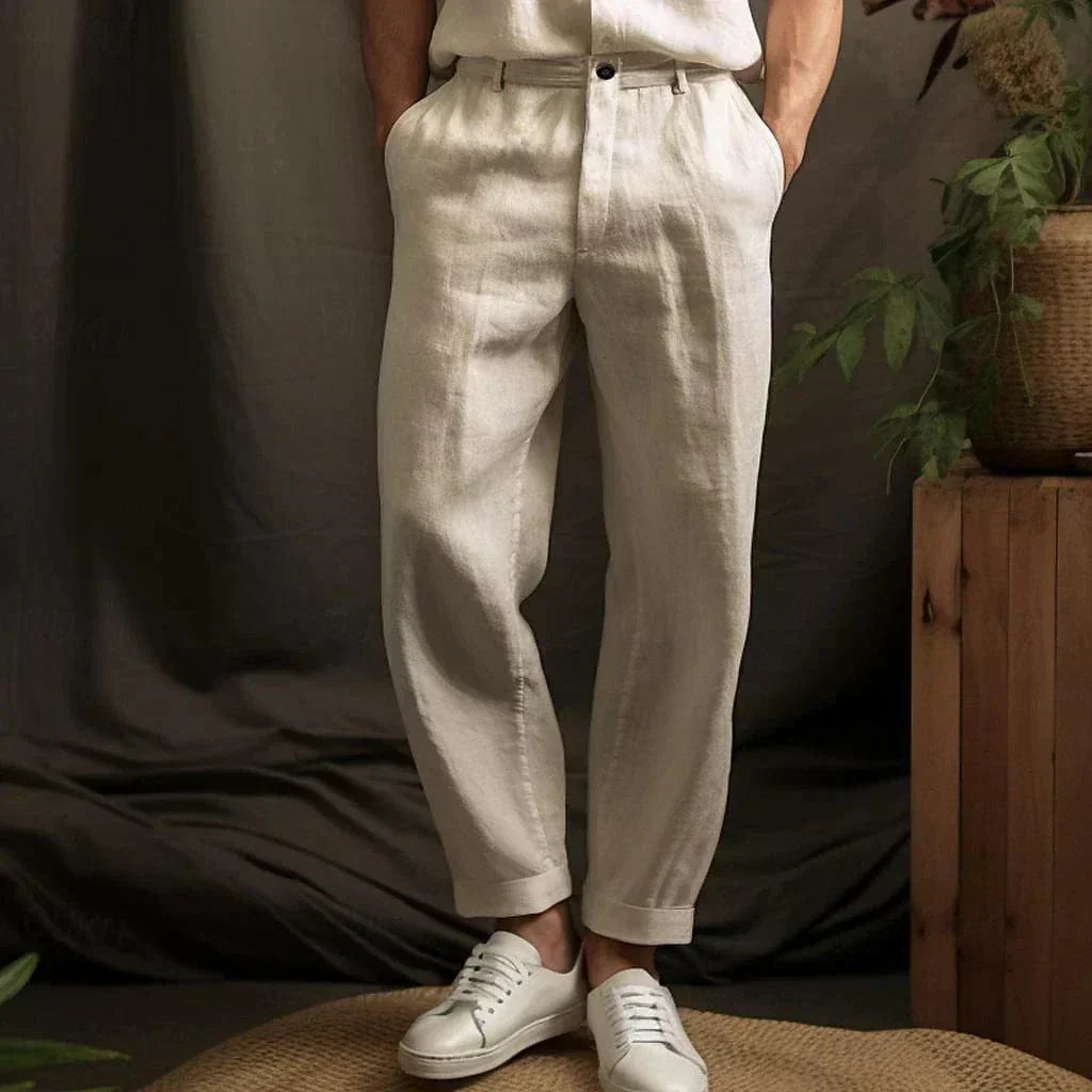 Lee | Men's Casual Linen Drawstring Trousers