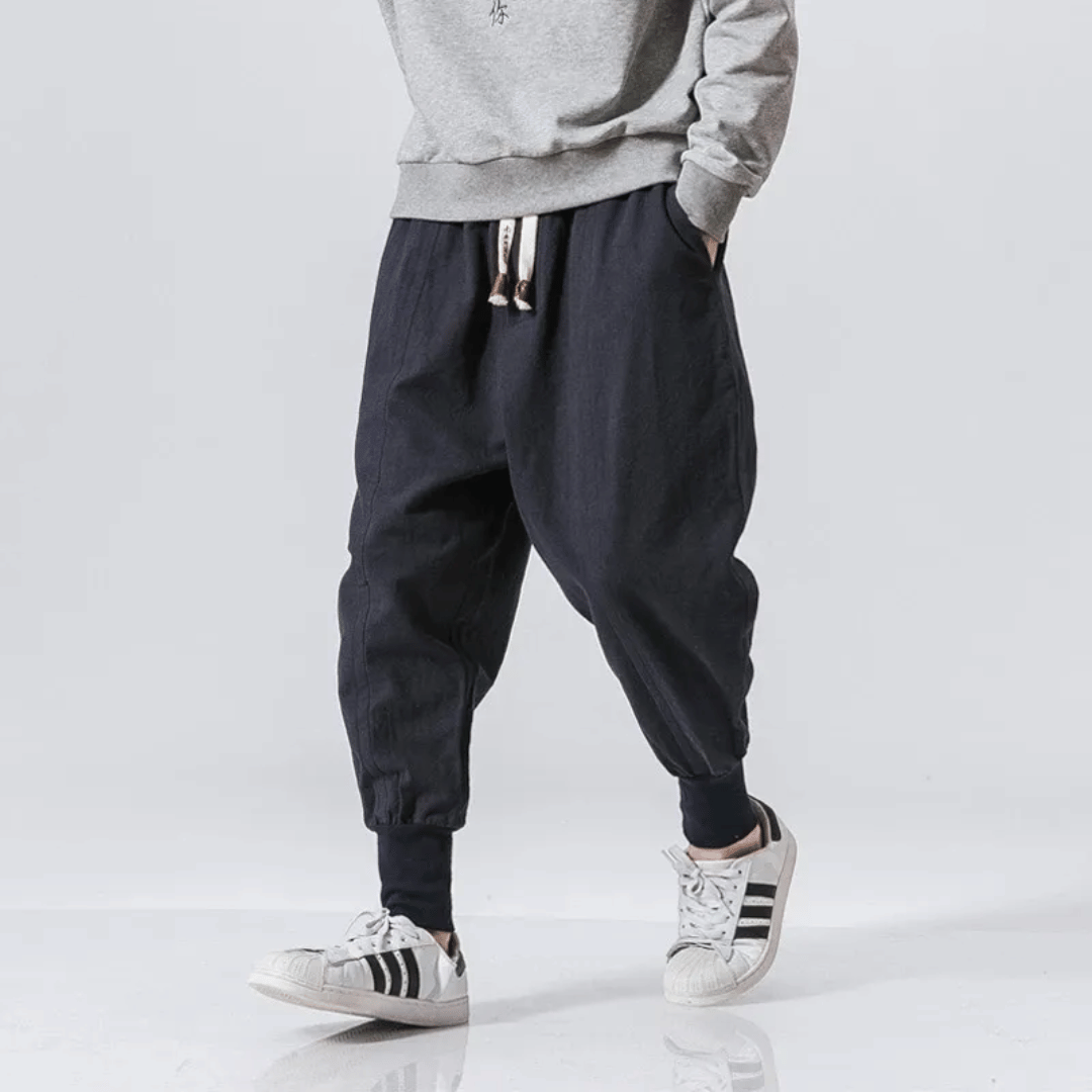 Kaiser | Men's Drop Crotch Pants with Drawstring Waist