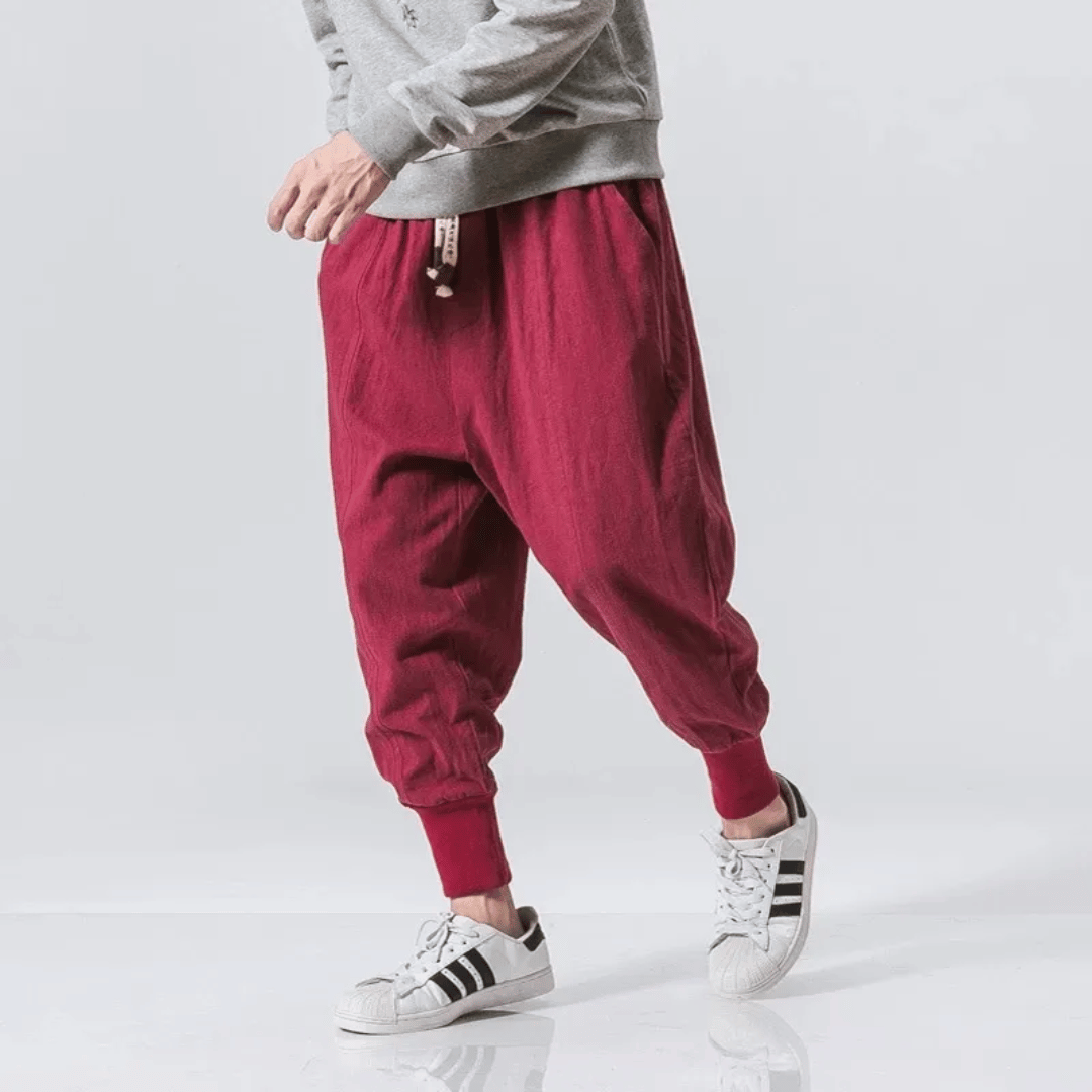 Kaiser | Men's Drop Crotch Pants with Drawstring Waist
