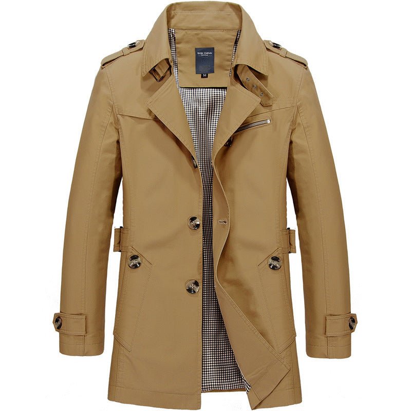 Gael | Men's Single-Breasted Notch Collar Trench Coat