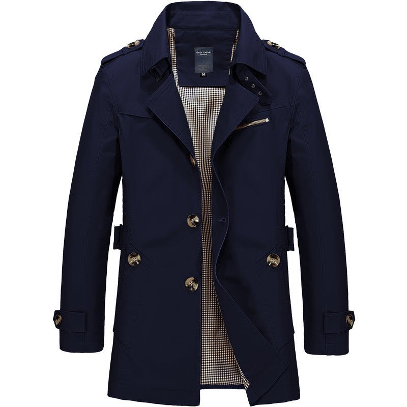 Gael | Men's Single-Breasted Notch Collar Trench Coat