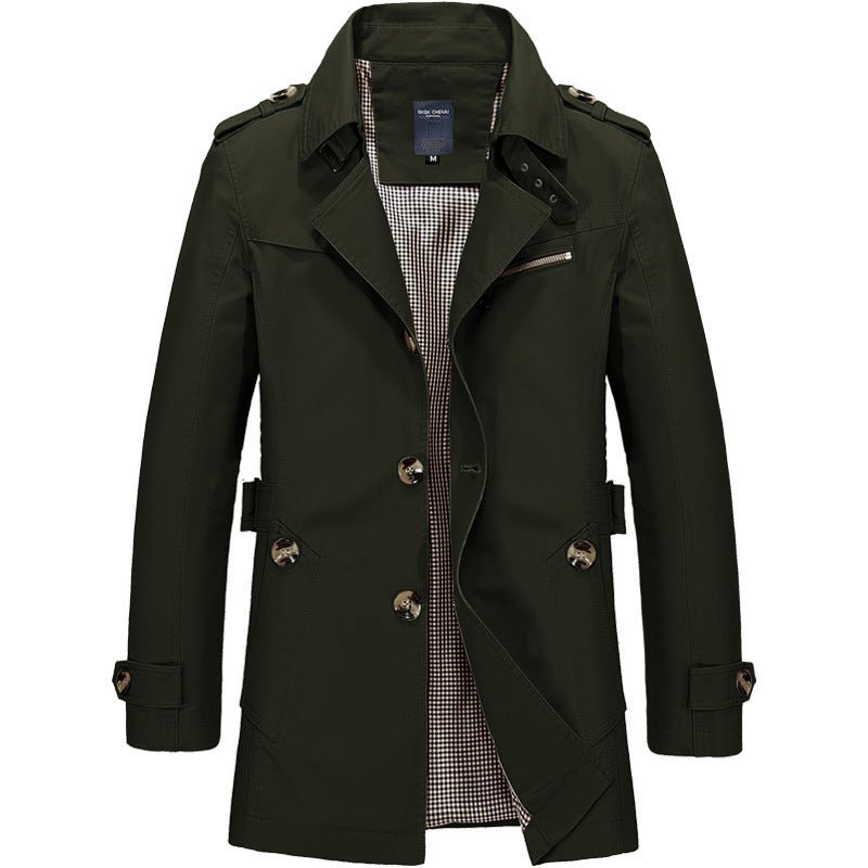 Gael | Men's Single-Breasted Notch Collar Trench Coat