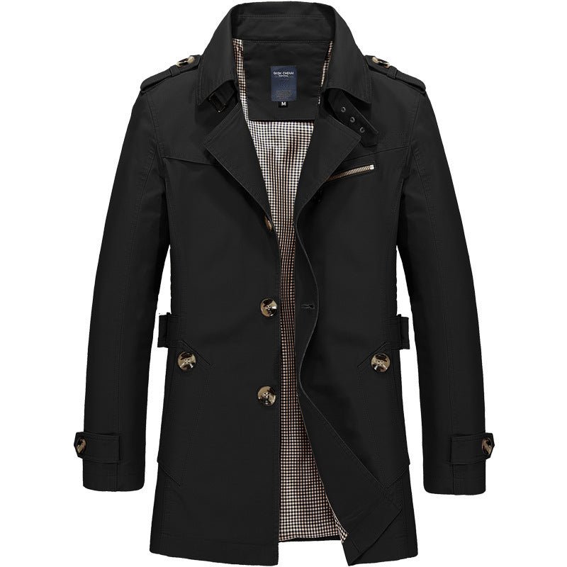 Gael | Men's Single-Breasted Notch Collar Trench Coat