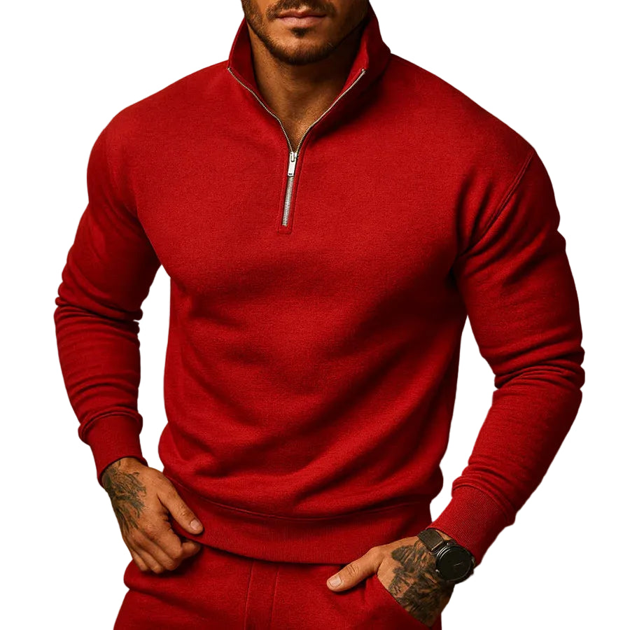 Joseph | Men's Mock Turtleneck Quarter-Zip Sweater