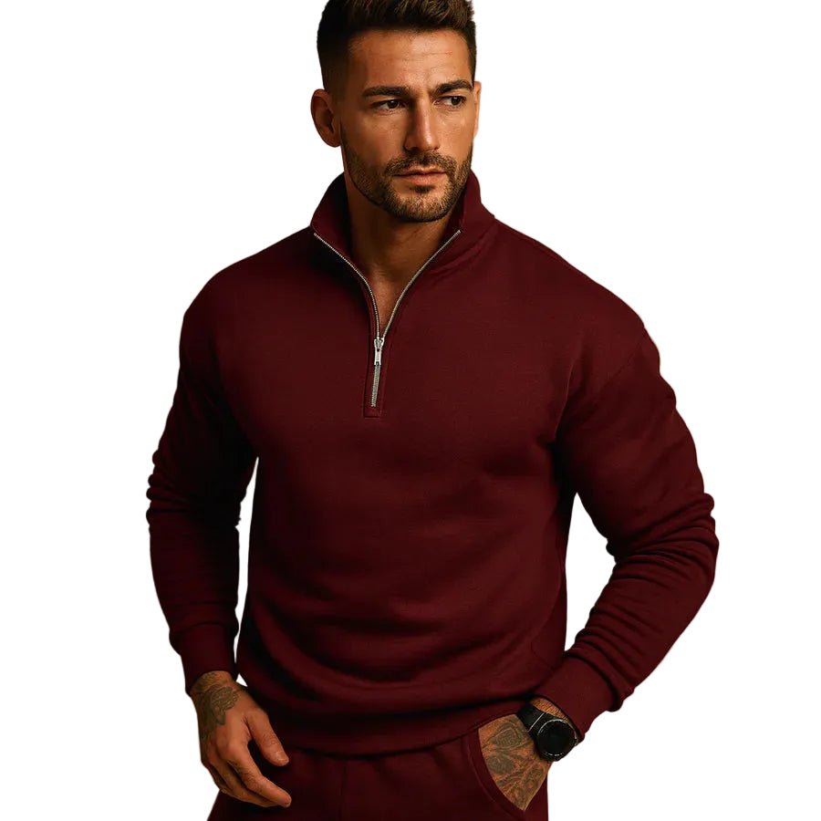 Joseph | Men's Mock Turtleneck Quarter-Zip Sweater