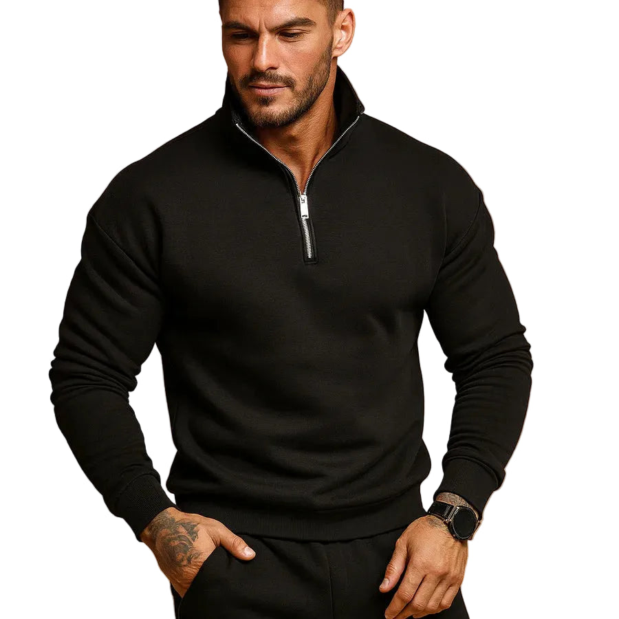 Joseph | Men's Mock Turtleneck Quarter-Zip Sweater