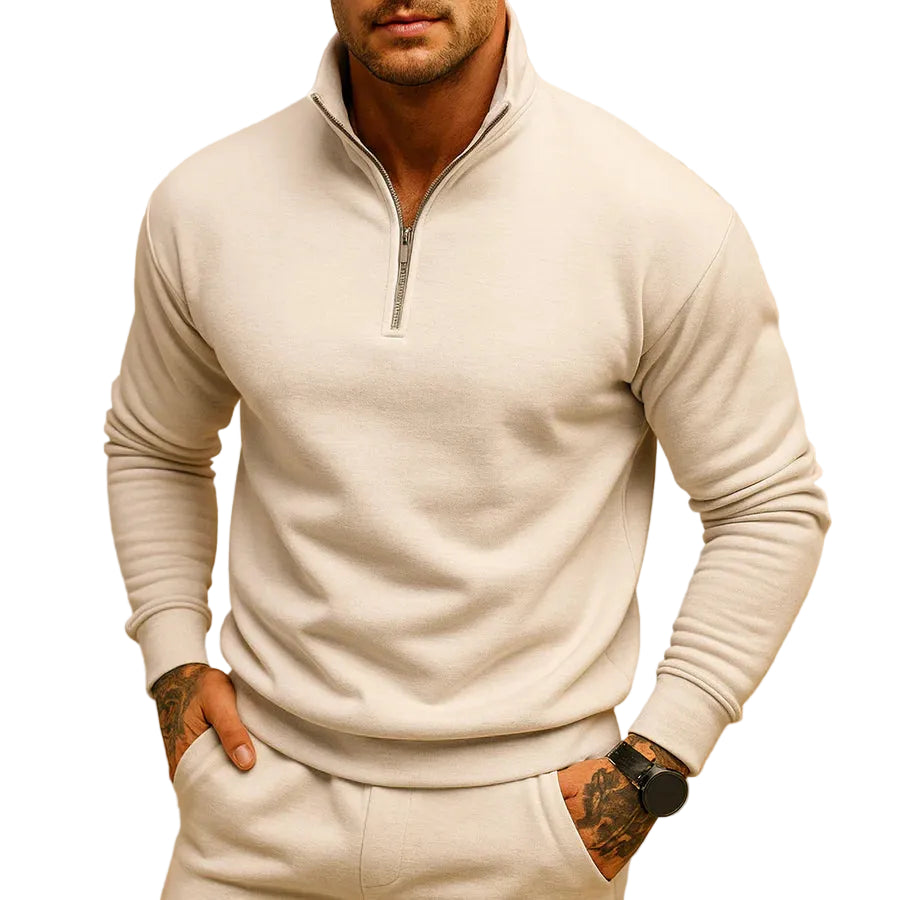 Joseph | Men's Mock Turtleneck Quarter-Zip Sweater