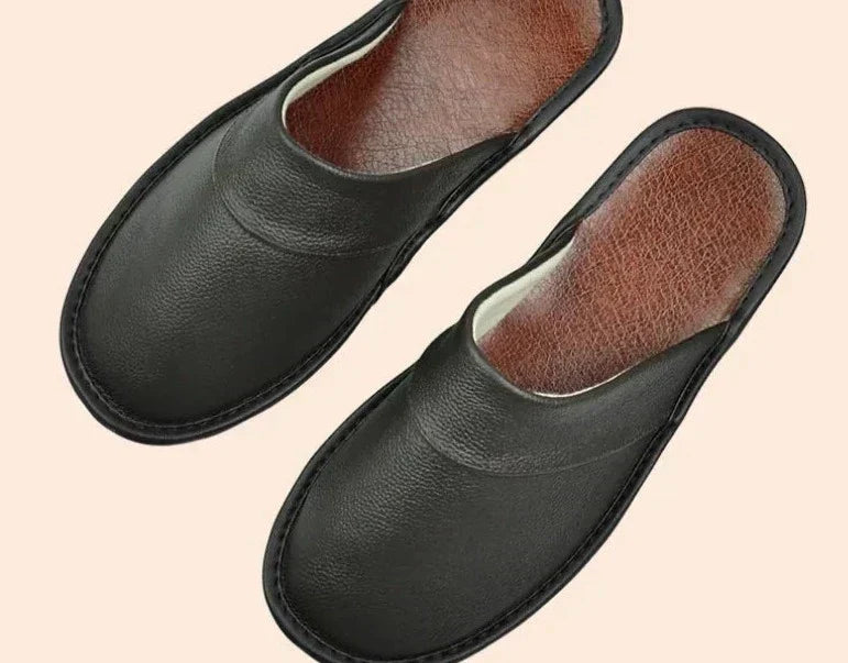 David | Men's Vegan Leather Slip-On House Slippers