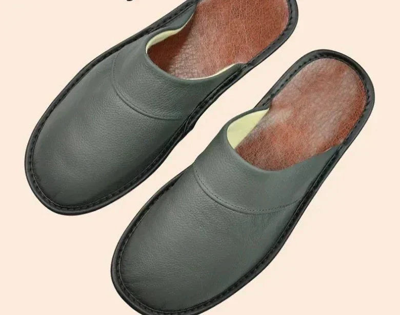 David | Men's Vegan Leather Slip-On House Slippers