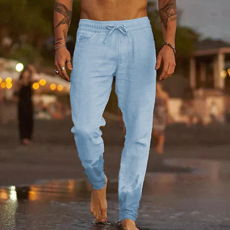 Jaime | Men's Linen Drawstring Casual Trousers