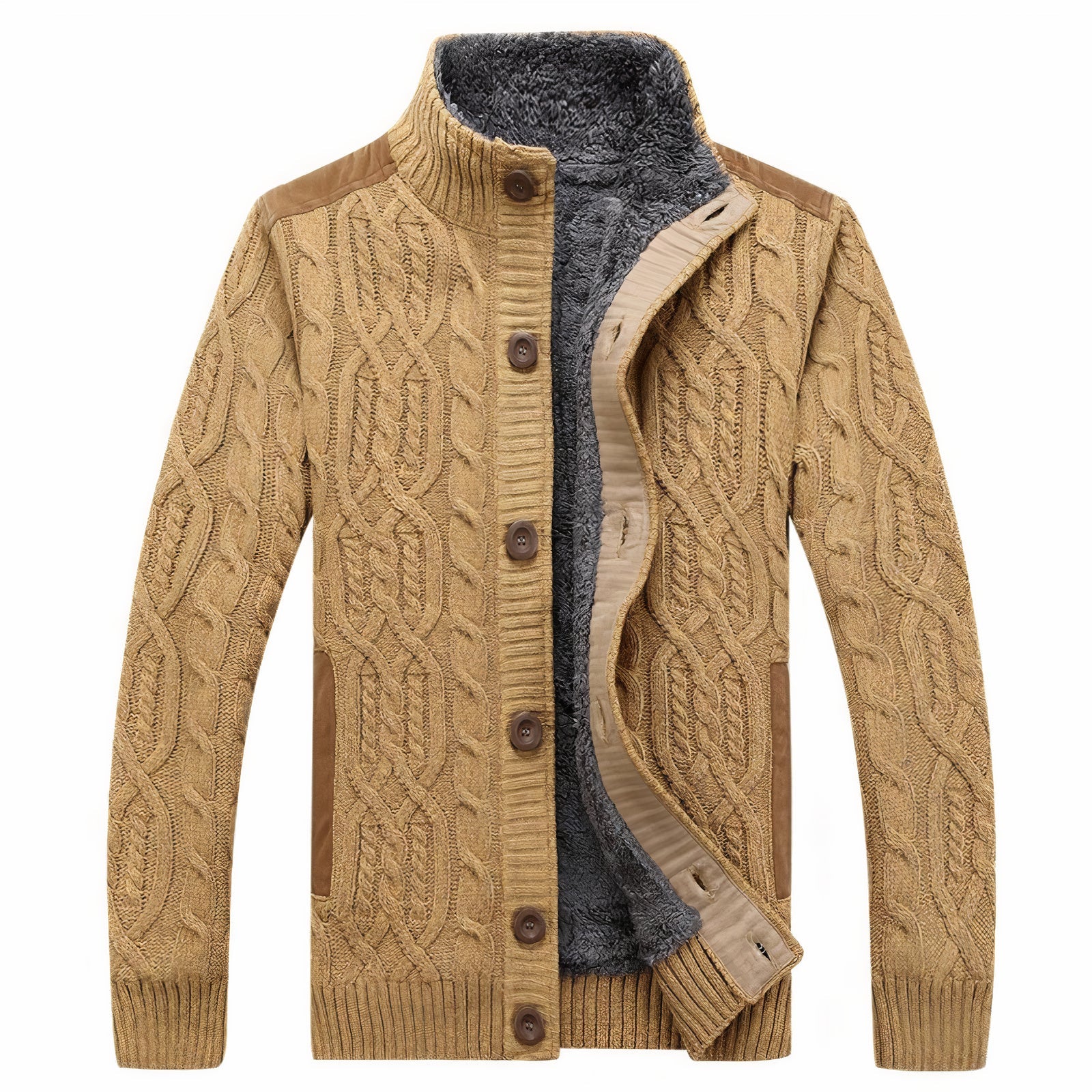 Eugen | Men's Cable Knit Shawl Collar Cardigan Sweater